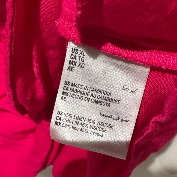 INC International Concepts Women's Fuchsia Button-Down Tie Shirt - Picture 8 of 8